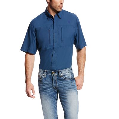 Ariat Western: VentTEK Classic Fit Camisa Hombre - Azules (JAXTI7830)